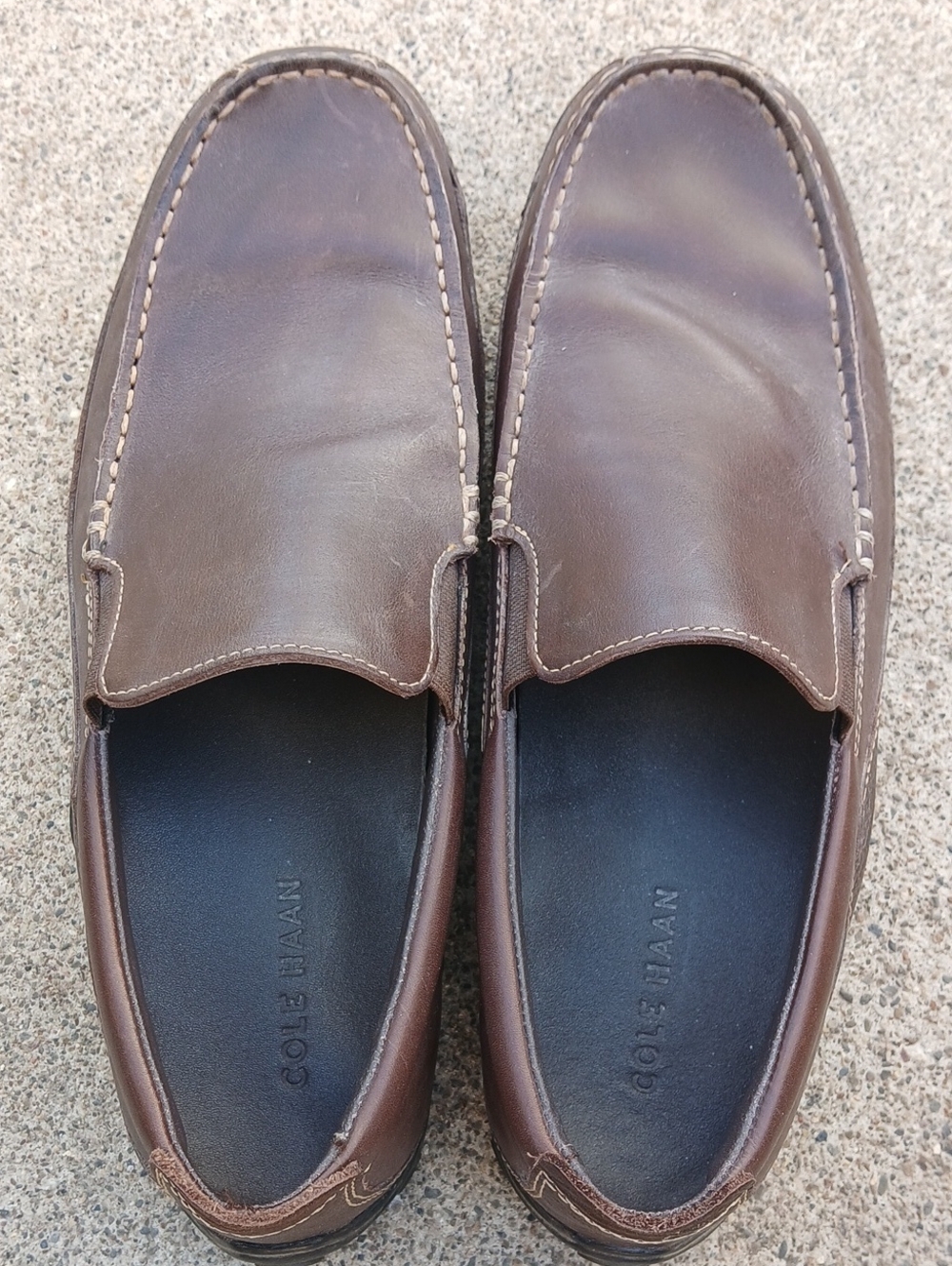 Cole Haan Brown Leather Slip-On Driving Loafers